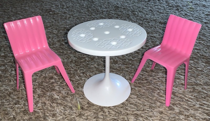 Barbie Doll Dream House Pink Chairs & Table