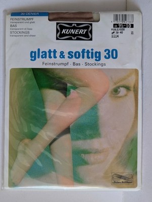 Kunert GLATT & SOFTIG Strapsstrümpfe Gr. II = 38-40 Nylons Perle 30 den
