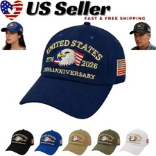 USA 250th Anniversary 1776-2026 Eagle Adjustable Baseball Cap Patriotic Hat