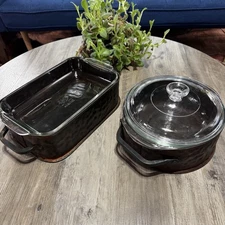 Jan Barboglio Lot 2 PAN HAND SIGNED IRON Retired HAMMERED Metal Casserole Set