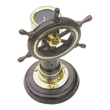 Steuerstand aus Holz/Messing 15 cm Sea-Club