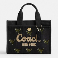Coach Japan Exclusive Rexy Cargo Tote Bag 26 - Black Canvas with Dinosaur Print