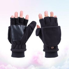Half Finger Gloves Adult Double Layers Thicken Warm Gloves for Riding Outdoors