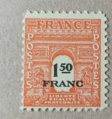 5D1-Timbre France YT 708 neuf ** année 1945 "arc de triomphe 2° série" - Photo 1/2