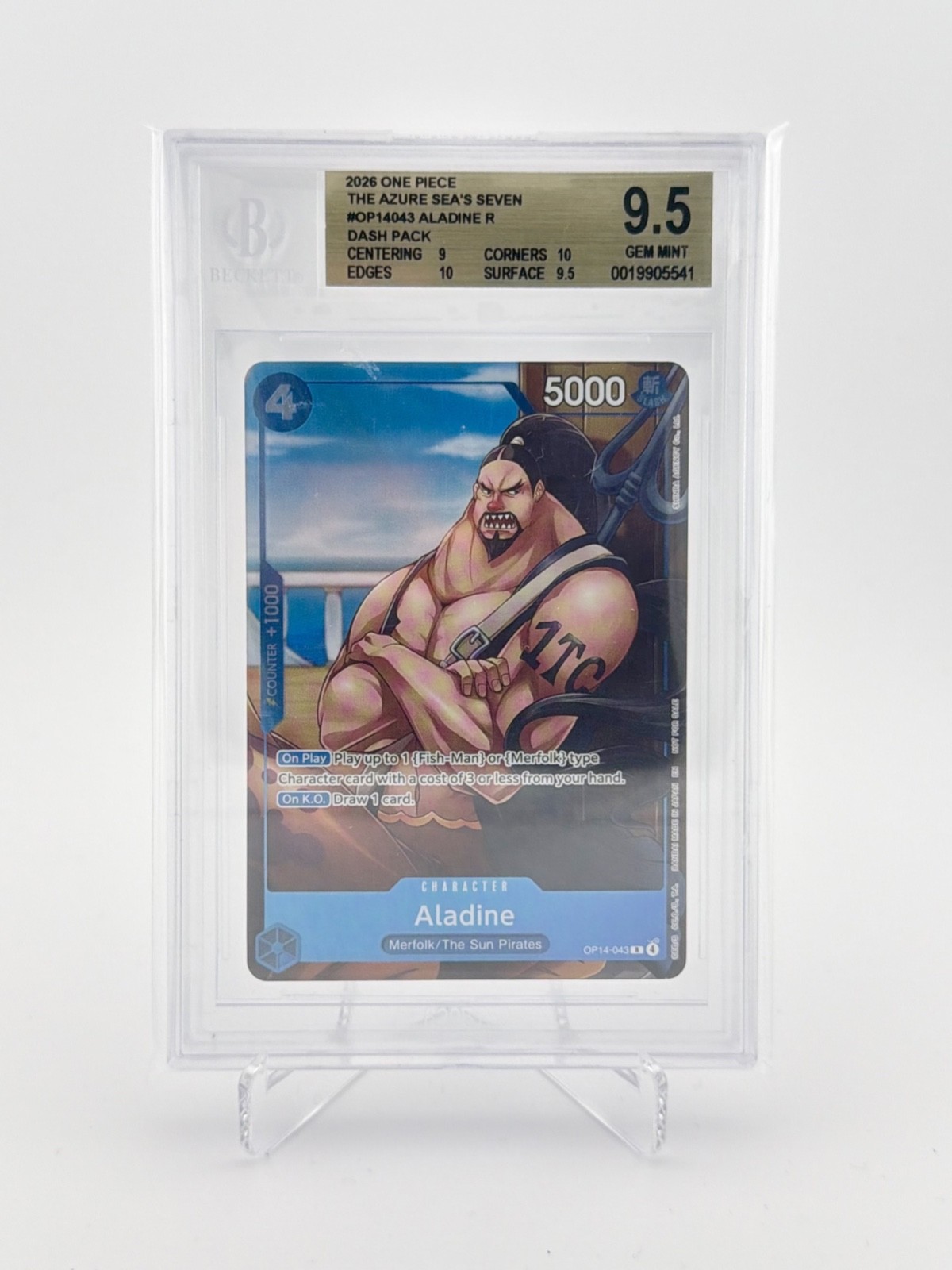 2026 One Piece TCG The Azure Sea's Seven One Aladine OP14-043 R BGS Gem Mint 9.5