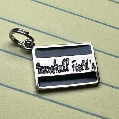 Vintage Sterling Silber 925 Marshall Fields Kreditkarte Charm Emaille Charm - Bild 1 von 6