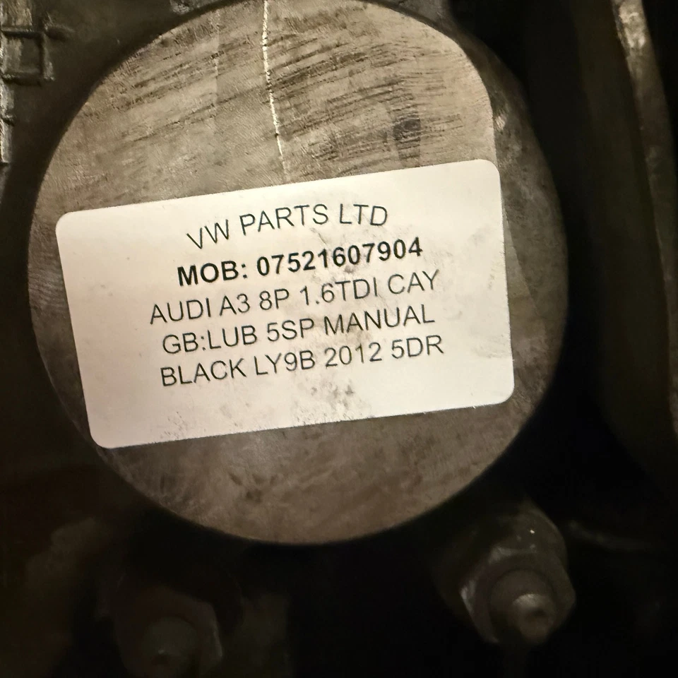 AUDI A3 8P VW GOLF SEAT LEON SKODA LUB GEARBOX 5SP MANUAL 1.6TDI CAY 2008-2012 - Image 3 of 4