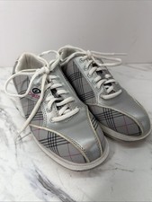 Dexter Bowling Shoes Gray Plaid Slide Rite ANA SIZE 6M Lace Up Slide Rite