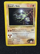 Brock's Onix 21/132 Gym Heroes Rare 1999 Pokemon Card 70 HP Unlimited