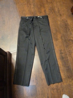 TUX-2) vintage Tuxedo Pants Mens 42 x 41L gray black stripe