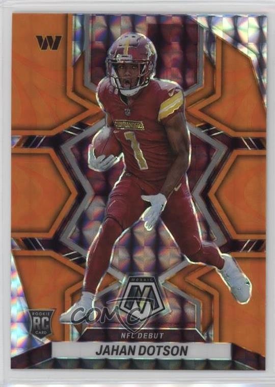 2022 Panini Mosaic NFL Debut Reactive Orange Prizm Jahan Dotson Rookie RC 1i2j