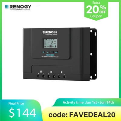 Renogy Rover Lite 12V/24V/36V/48V 60A MPPT Solar Charge Controller For AGM Gel
