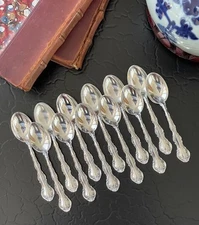 12 Stunning Rare Gorham Strasbourg Sterling Silver Demitasse Spoon American 4”
