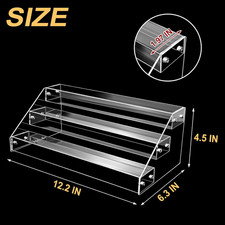 Acrylic Riser, 12 Inch 3 Tier Clear Perfume Organizer, Skincare Organizer, Cu...
