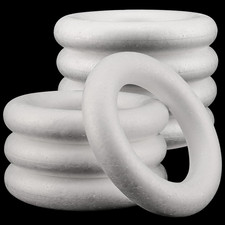 8 Pack 8 Inch Craft Foam Wreath, White Polystyrene Foam Circles Ring, round Foam