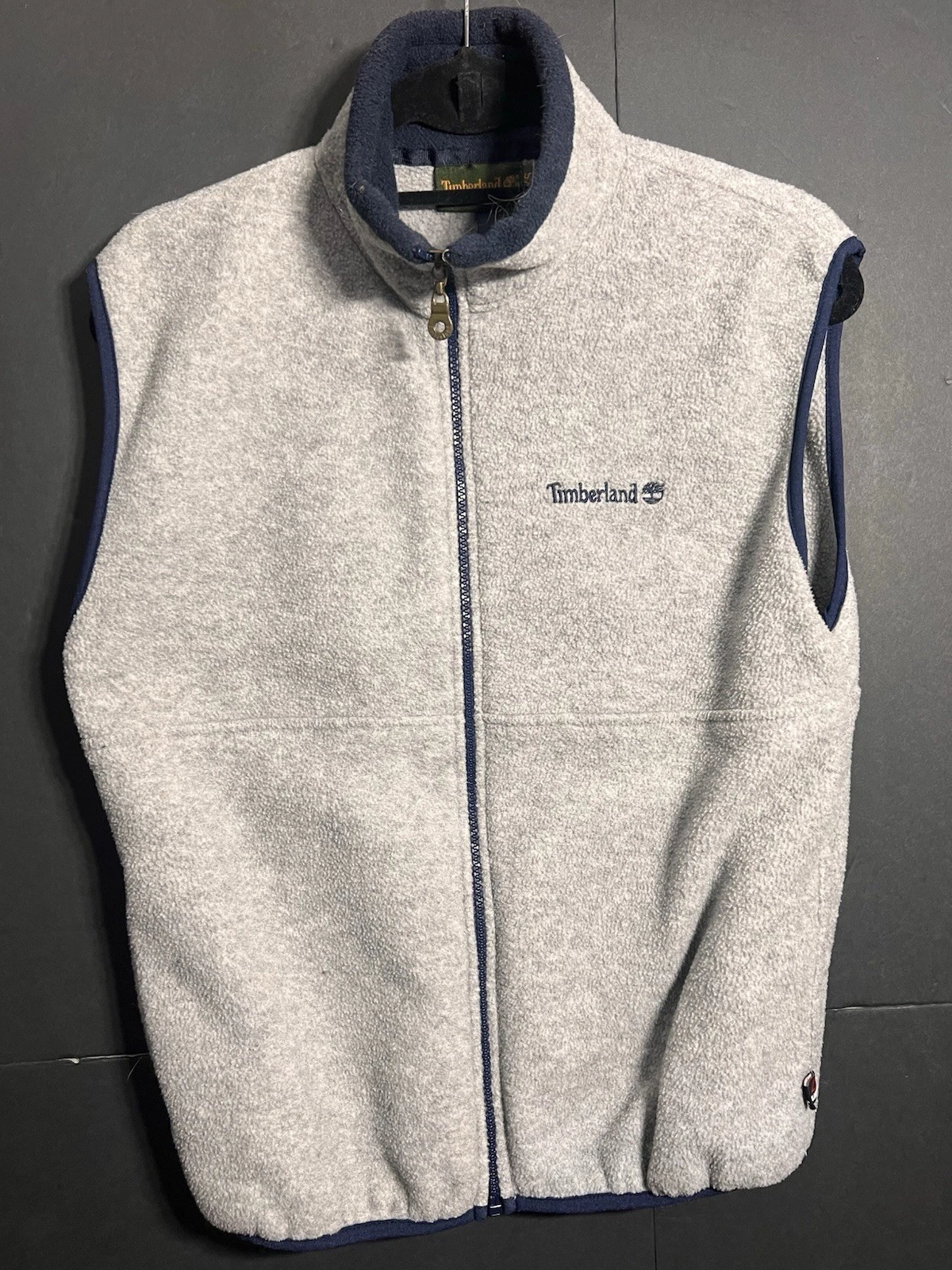 Vtg Timberland Fleece Vest Polartec Men's Medium Gray Full Zip Outdoors Sz. XS