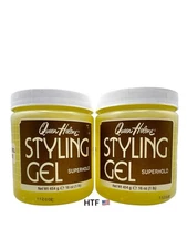 2 Lot Queen Helene Styling Gel Superhold Alcohol-Free Yellow 16 oz Each