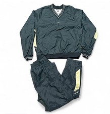 VTG 90s Nike Windbreaker Athletic Track Suit Set Center Swoosh Youth Sz.L-M See