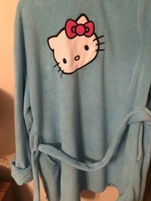 Hello Kitty Women s Large Turquoise Belted Terry Robe