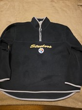NFL PITTSBURGH STEELERS WOMANS VINTAGE 1/4 ZIP FLEECE PULLOVER SIZE LARGE