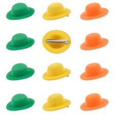 12 Pcs Mini Felt Top Hats Hair Clips Tiny Fascinator Hat Tea Party Formal Top...