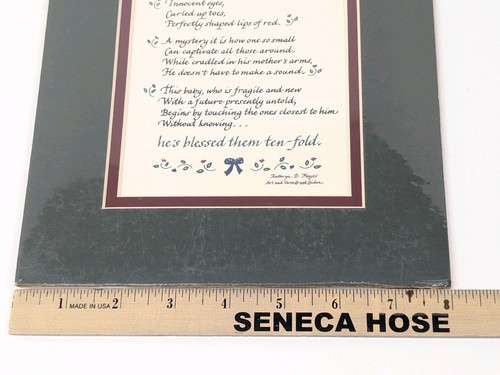 Laura Leiden Matted Calligraphy A Baby Boy by Kathryn D. Hayes 8"x10" New - 第 17/24 張圖片
