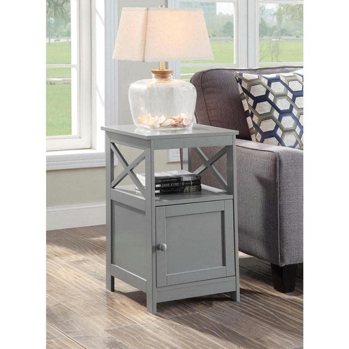 Convenience Concepts Oxford 16 in. Gray Standard Height Square Wood Top End with - Picture 6 of 6