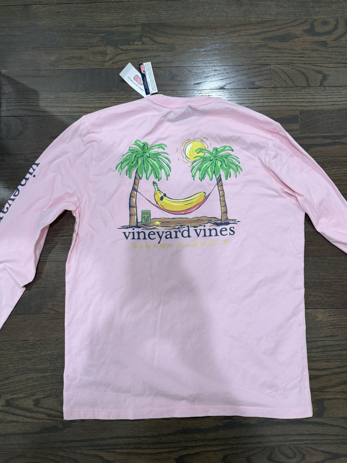 Nuevo Nuevo Con Etiquetas Vineyard Vines (Outlet) Banana Hamaca Manga Larga Bolsillo Camiseta M Mediana