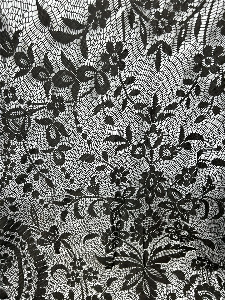 antiguo chal de encaje negro triángulo 108x72 algodón tejido original años 1800 Foto 2 de 4