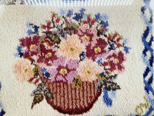 Vtg Bernat Latch Hook Rug Nantucket Basket 30 x 37 kit 268 Claire Murray SEALED