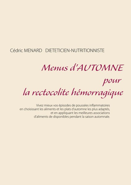 CéDric MéNard | Menus D'automne Pour La Rectocolite HéMorragique | Taschenbuch-image