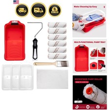 Kit Rulli Pittura 13 Pezzi Rulli Pittura Microfibra Vassoi Pennelli per Casa Pa...