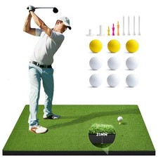 Golf Hitting Mat, 5x4ft Artificial Golf Turf Practice Mat for Outdoor  Indoo...