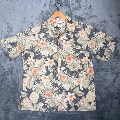 Cooke Street Mens XL Hawaiian Shirt Tropical Floral Aloha Pineapple Button Up