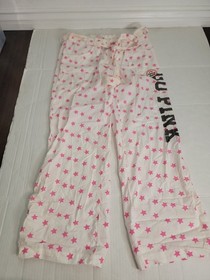 Victoria's Secret Pink Pajama Pants Bottoms SZ Medium Pink Stars Y2K Style NEW