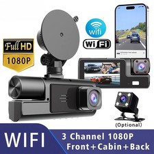3 Cameras Car Dash Cam WiFi FHD 1080P Video Recorder Rear View Night Vision