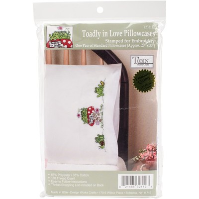 Tobin Stamped For Embroidery Pillowcase Pair 20''X30''-Frogs - T232112