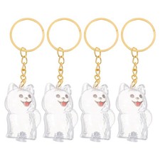 4 Pcs Puppy Fur Keepsake Pendant Pet Hair Memorial Keychain for Dog
