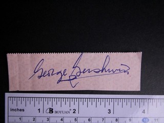 Composer GEORGE GERSHWIN (1898 1937) AUTOGRAPH CLIPPED PAPER ITEM