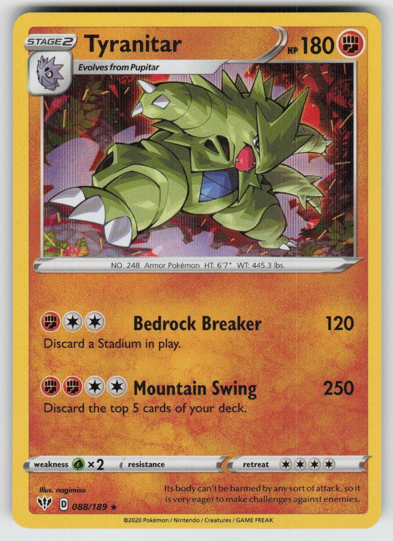 Holo Tyranitar 088/189 Rare Darkness Ablaze Near Mint