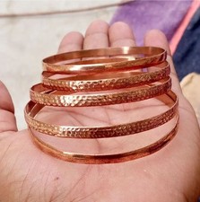 Set Of 5 Bangle Solid Pure 100 Copper Personalized Handmade Boho Bangle Si 163