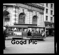 #NN3 - p B&W Vintage Photo Negative-Street Car-Trolley-San Francisco CA - 1943