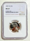 1997 D Washington Quarter NGC MS67 Denver Mint MS 67 UNC