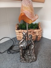 Widdop Bingham Lamp Boy & Girl Figurine Light Bronze Look Tiffany Style Shade