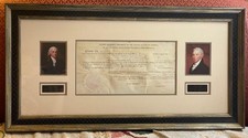 FRAMED President JAMES MADISON and JAMES MONROE Ohio Land Deed JOHN PURVIANCE