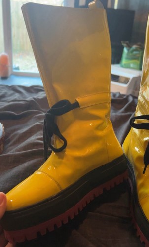 Marques' Almeida Platform Boot Yellow Leather, Womens Size 6 / 36 - Picture 2 of 10