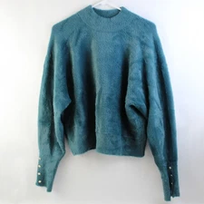 Bailey 44 Blue Fuzzy Long-Sleeved Sweater Women's Size XL