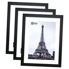 18x24 Poster Frames 3 Pack MDF Wood and Polished Plexiglass 18 x 24 Black