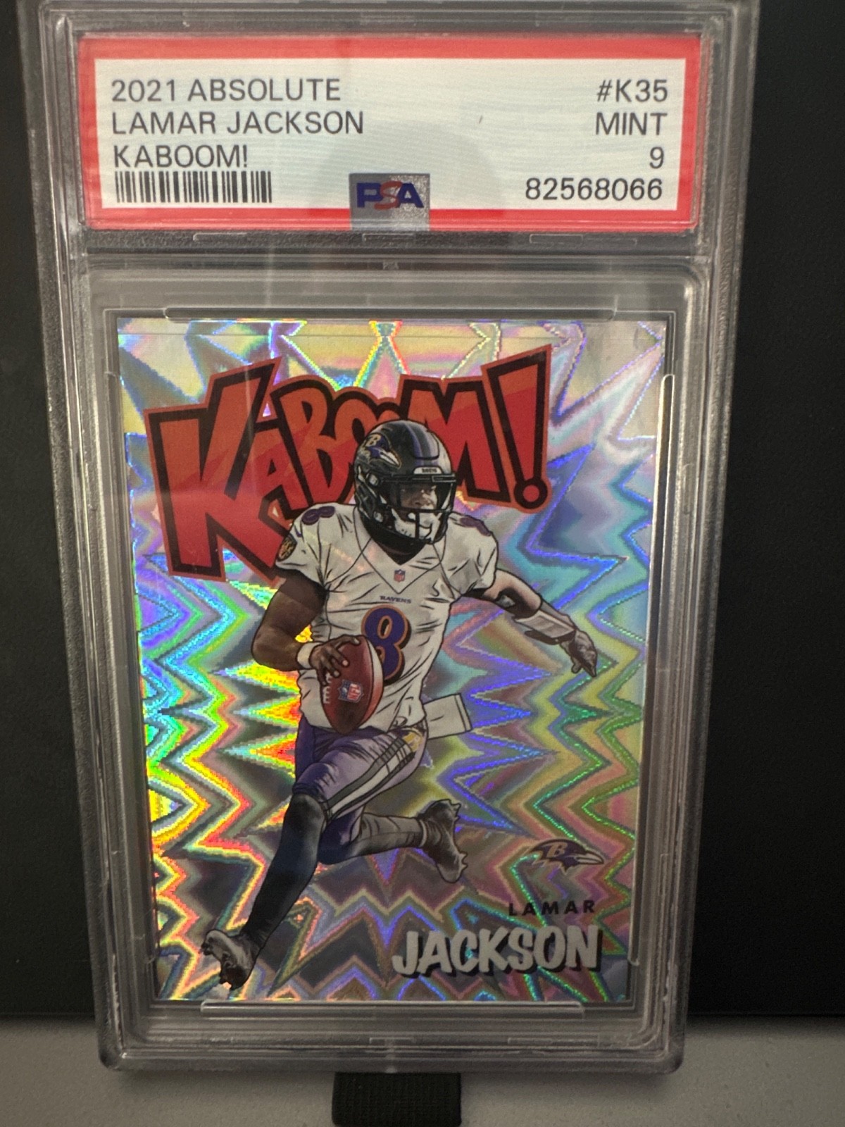 2021 Absolute Lamar Jackson Kaboom #K35 Ravens PSA 9