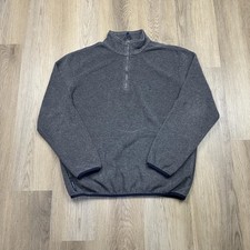 Nautica Sweater Mens Medium Quarter Zip Fleece Pullover Made in USA Mock Neck